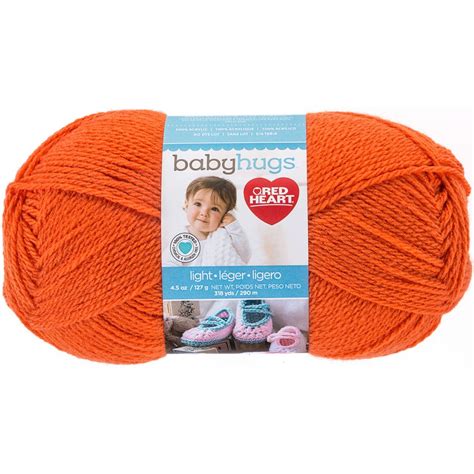 Red heart baby hugs - Attributes. Care: Machine Dry, Machine Wash. Yarn origin. Milled: United States. Red Heart lists this is Light (3) which is DK but gauge is worsted per Ravelry standards. Has the Oeko-Tex Standard 100 Certification. Size 4-medium version: Baby Hugs Medium.